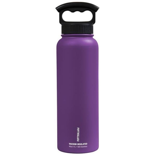 Icy-Hot Hydration Icy-Hot Hydration V40006PU0 40 oz Royal Purple Vacuum Insulated Bottle - 3 Finger Grip Lid V40006PU0